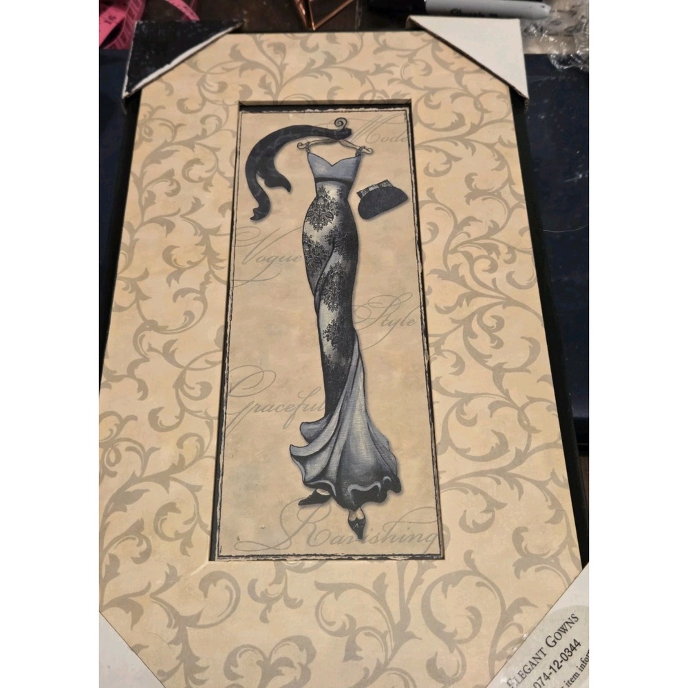 Vintage Print "Silver Gown" Dressing Room Print High Fashion Retro Look
